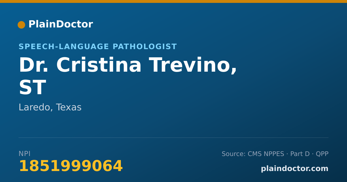 Shareable card for Cristina Trevino, ST - Speech-Language Pathologist, Laredo, TX