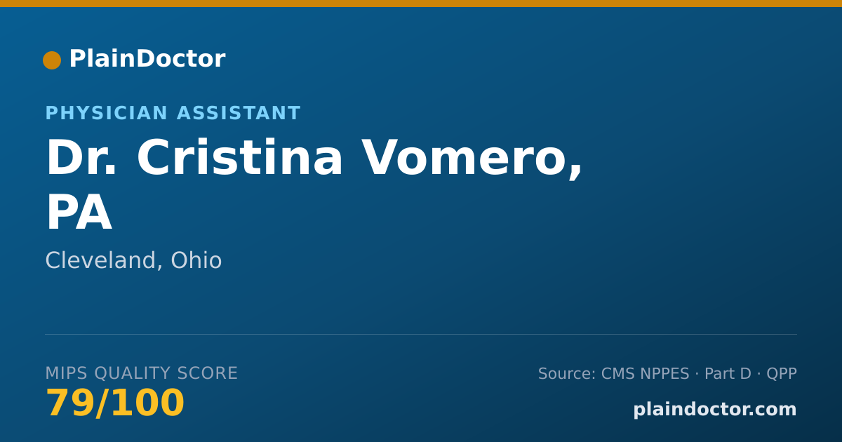 Shareable card for Cristina Vomero, PA - Physician Assistant, Cleveland, OH