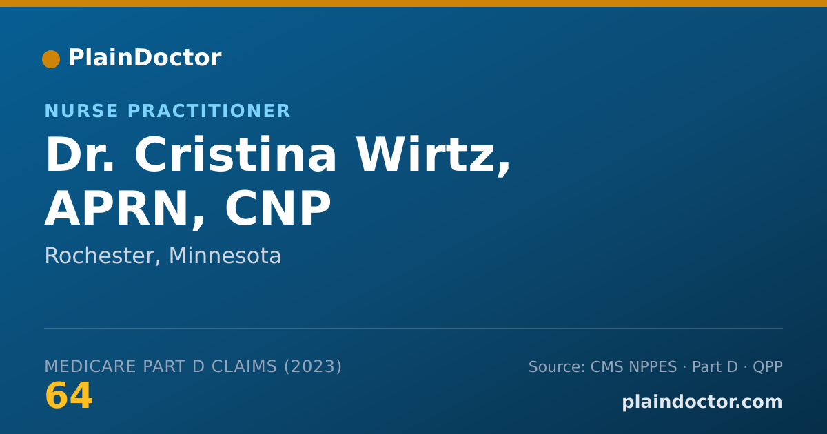 Shareable card for Cristina Wirtz, APRN, CNP - Nurse Practitioner, Rochester, MN