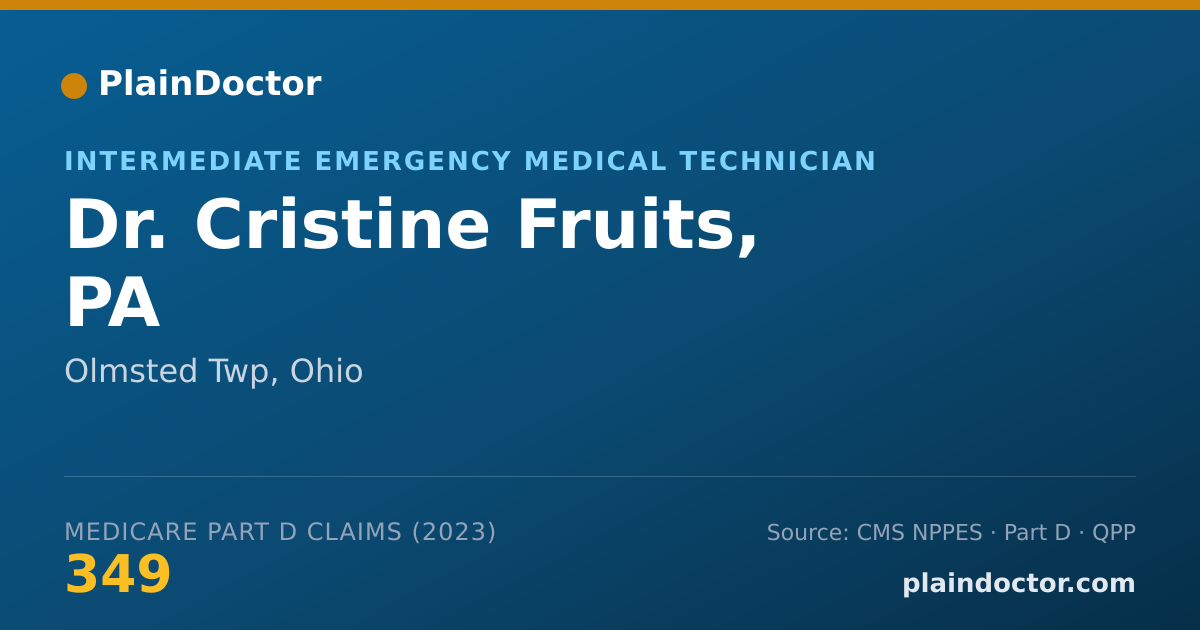 Shareable card for Cristine Fruits, PA - Intermediate Emergency Medical Technician, Olmsted Twp, OH