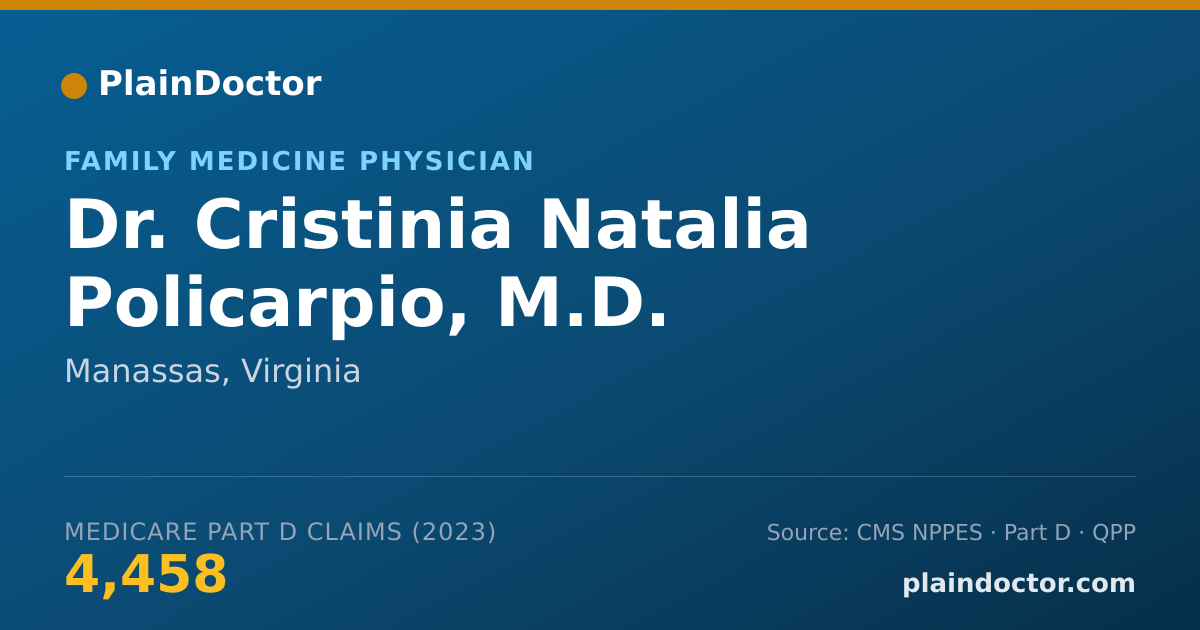 Shareable card for Cristinia Natalia Policarpio, M.D. - Family Medicine Physician, Manassas, VA