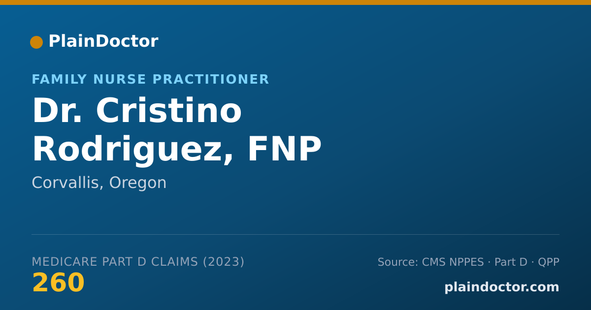 Shareable card for Cristino Rodriguez, FNP - Family Nurse Practitioner, Corvallis, OR