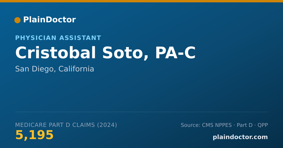 Shareable card for Cristobal Soto, PA-C - Physician Assistant, San Diego, CA