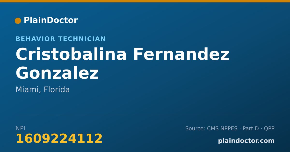 Shareable card for Cristobalina Fernandez Gonzalez - Behavior Technician, Miami, FL