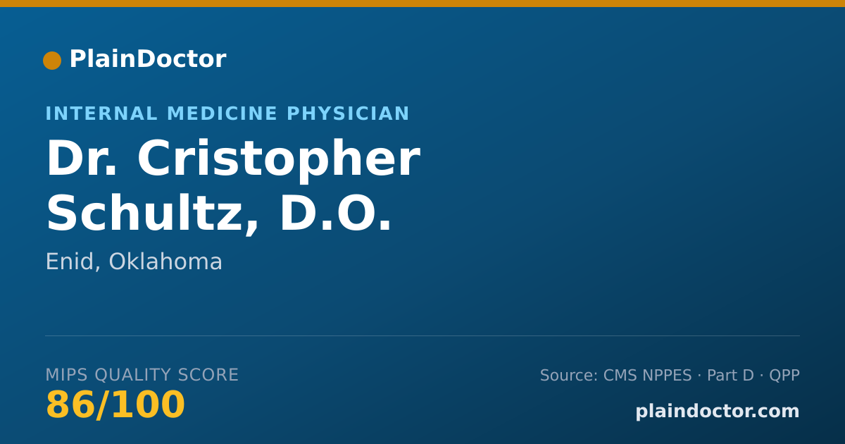 Shareable card for Cristopher Schultz, D.O. - Internal Medicine Physician, Enid, OK