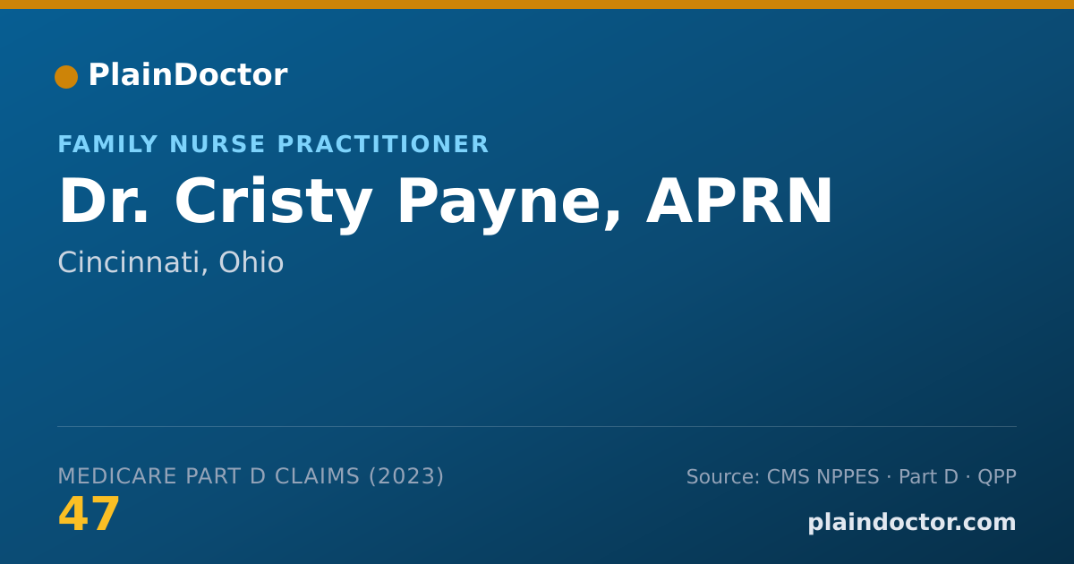 Shareable card for Cristy Payne, APRN - Family Nurse Practitioner, Cincinnati, OH
