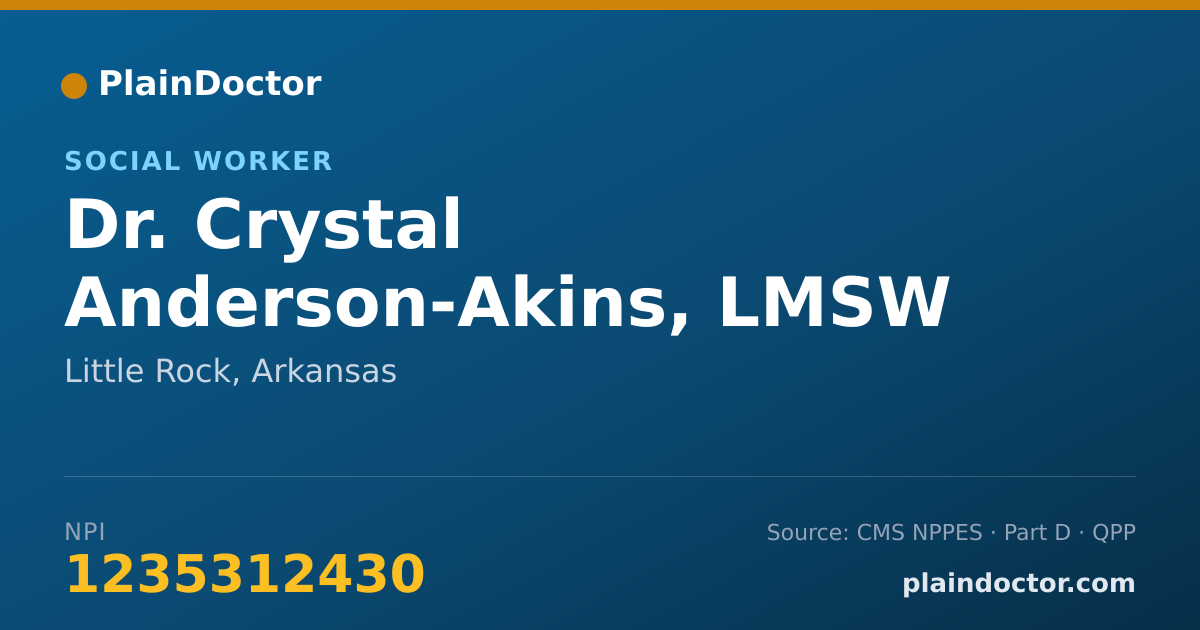 Shareable card for Crystal Anderson-Akins, LMSW - Social Worker, Little Rock, AR