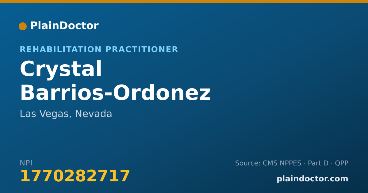 Shareable card for Crystal Barrios-Ordonez - Rehabilitation Practitioner, Las Vegas, NV