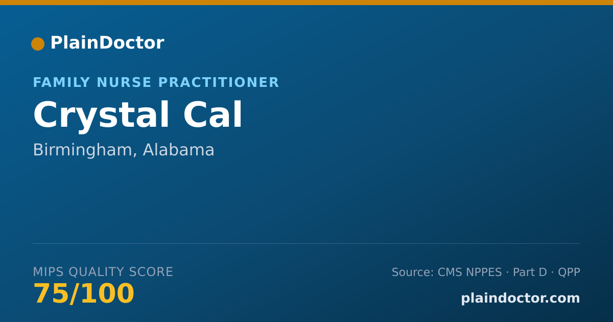 Shareable card for Crystal Cal - Family Nurse Practitioner, Birmingham, AL