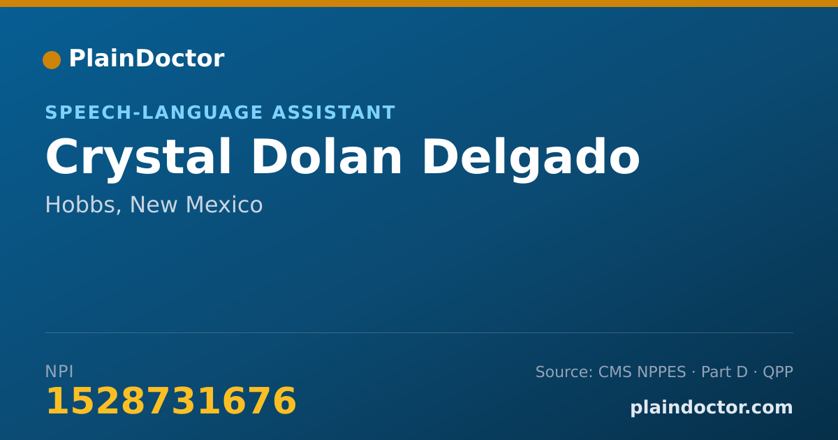 Shareable card for Crystal Dolan Delgado - Speech-Language Assistant, Hobbs, NM