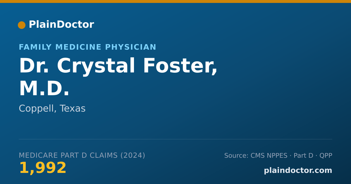 Shareable card for Crystal Foster, M.D. - Family Medicine Physician, Coppell, TX