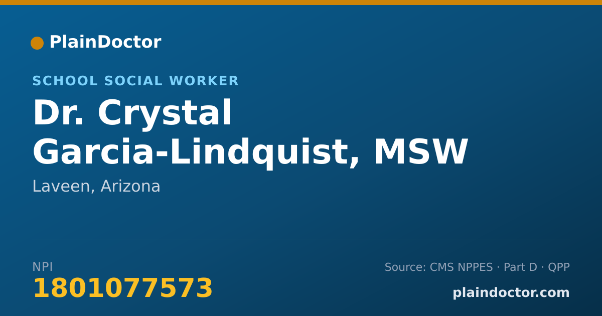 Shareable card for Crystal Garcia-Lindquist, MSW - School Social Worker, Laveen, AZ