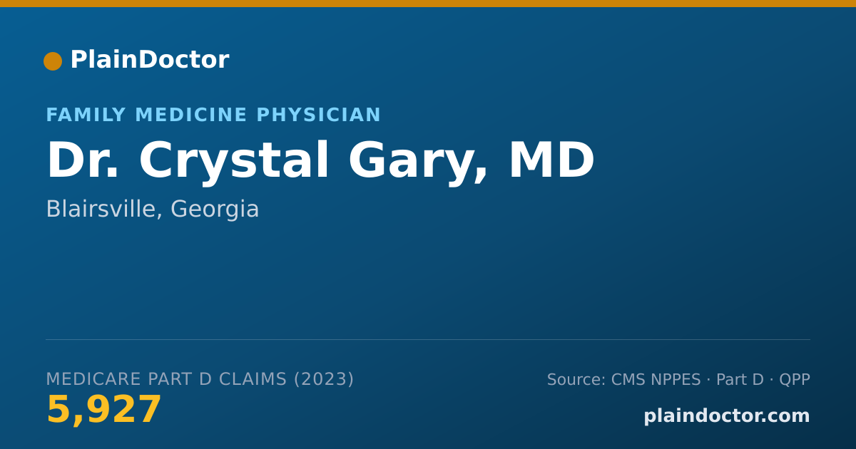 Shareable card for Crystal Gary, MD - Family Medicine Physician, Blairsville, GA