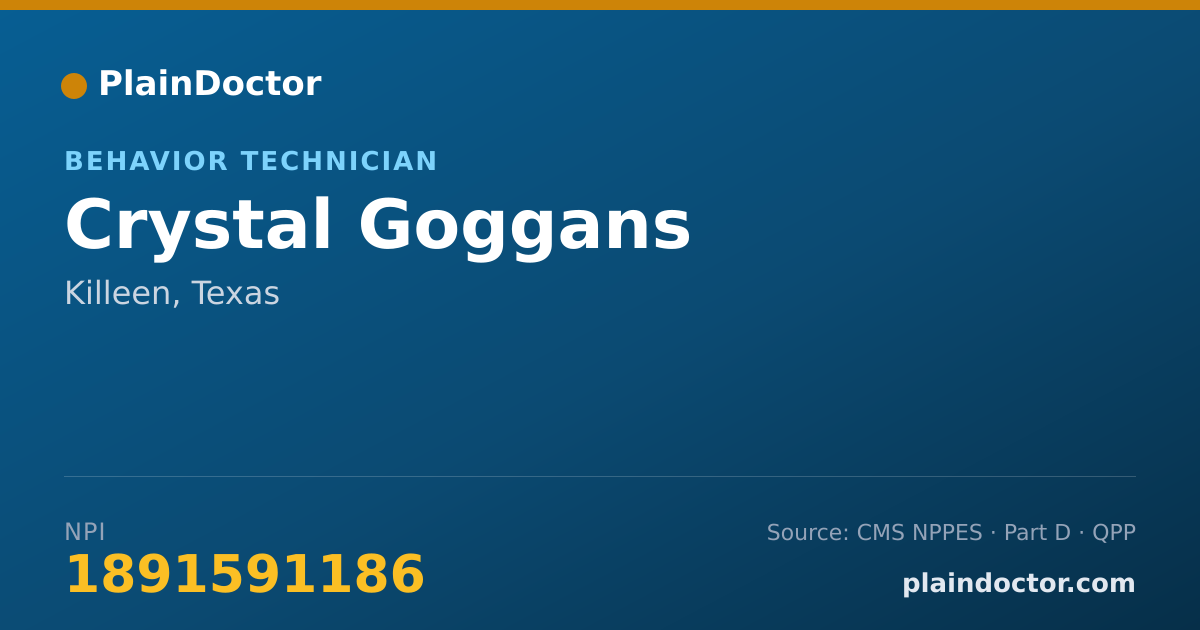 Shareable card for Crystal Goggans - Behavior Technician, Killeen, TX