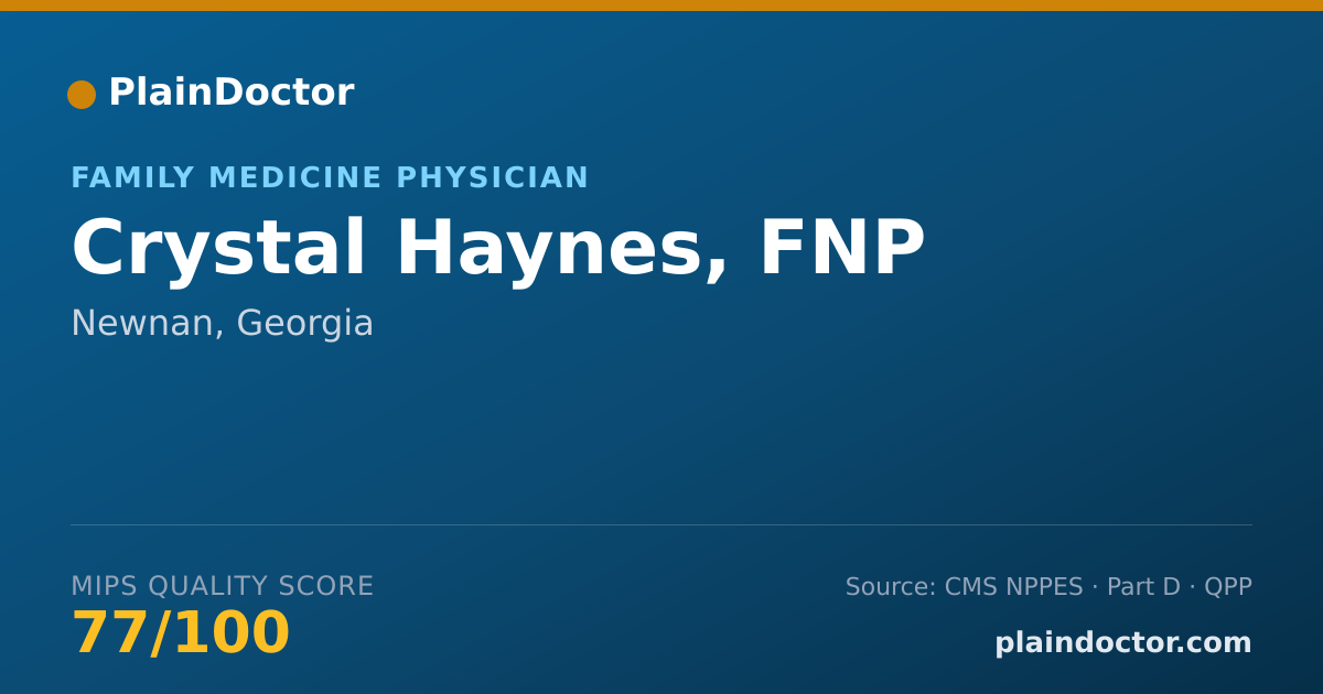 Shareable card for Crystal Haynes, FNP - Family Medicine Physician, Newnan, GA