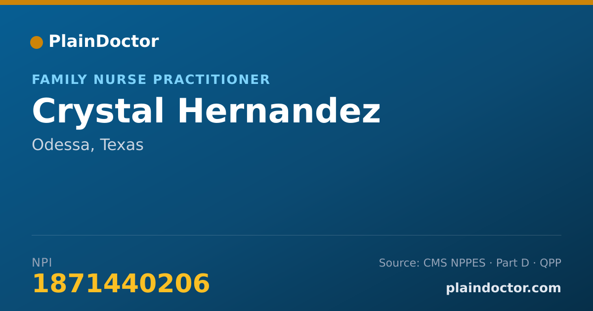 Shareable card for Crystal Hernandez - Family Nurse Practitioner, Odessa, TX