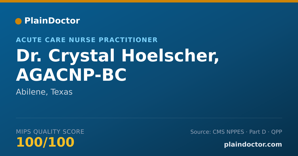 Shareable card for Crystal Hoelscher, AGACNP-BC - Acute Care Nurse Practitioner, Abilene, TX
