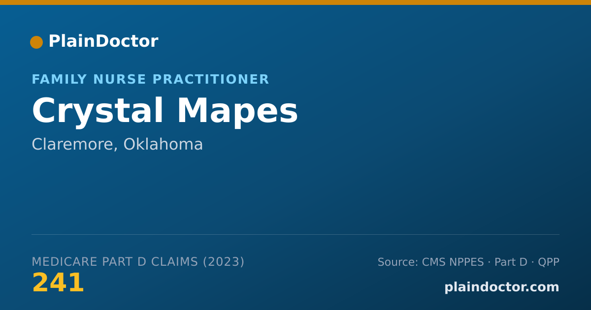 Shareable card for Crystal Mapes - Family Nurse Practitioner, Claremore, OK
