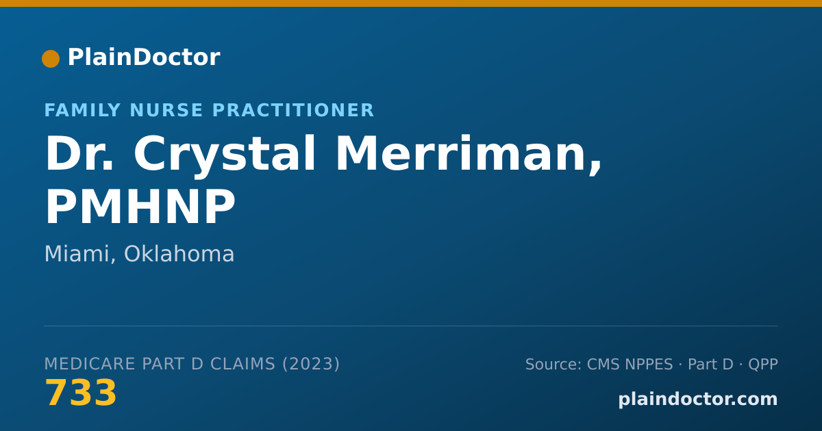 Shareable card for Crystal Merriman, PMHNP - Family Nurse Practitioner, Miami, OK