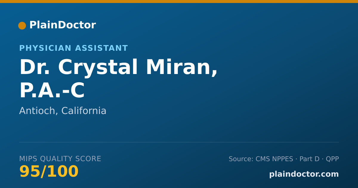 Shareable card for Crystal Miran, P.A.-C - Physician Assistant, Antioch, CA