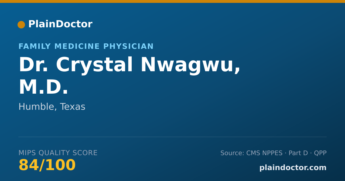 Shareable card for Crystal Nwagwu, M.D. - Family Medicine Physician, Humble, TX