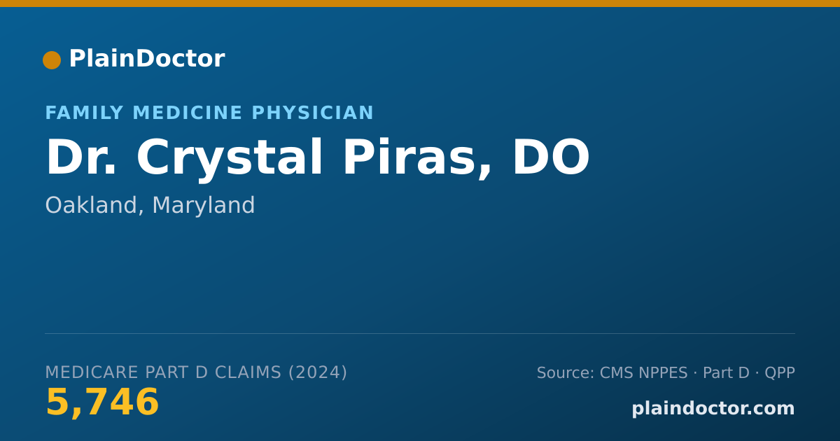 Shareable card for Crystal Piras, DO - Family Medicine Physician, Oakland, MD