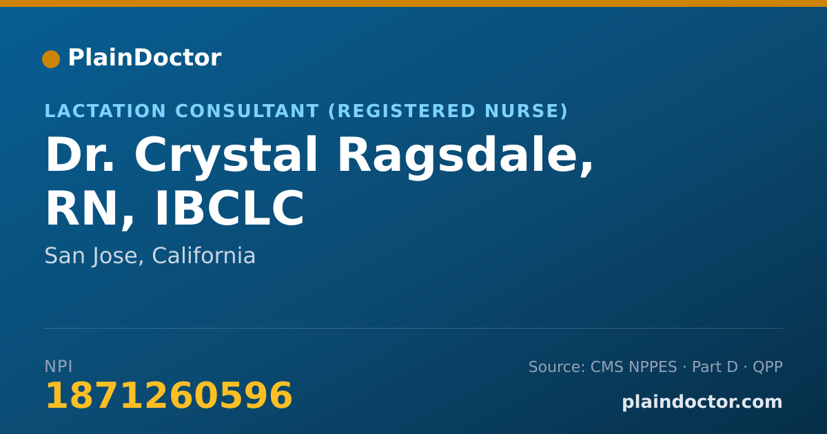 Shareable card for Crystal Ragsdale, RN, IBCLC - Lactation Consultant (Registered Nurse), San Jose, CA