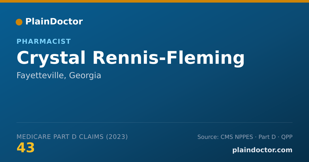 Shareable card for Crystal Rennis-Fleming - Pharmacist, Fayetteville, GA