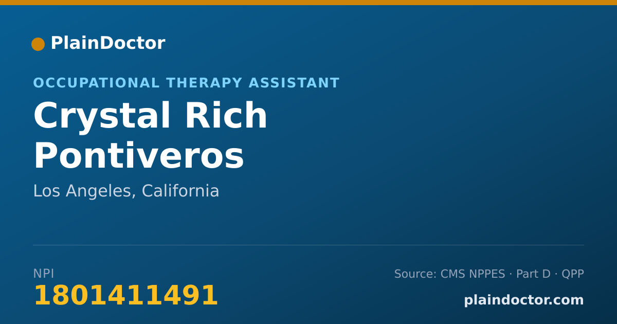Shareable card for Crystal Rich Pontiveros - Occupational Therapy Assistant, Los Angeles, CA