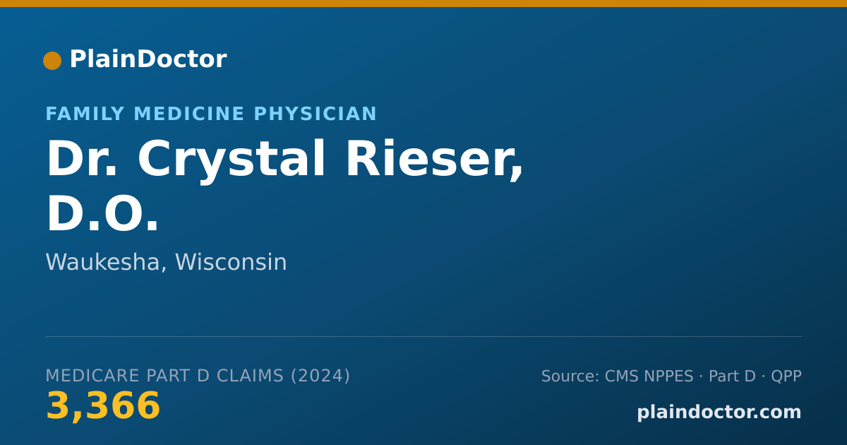 Shareable card for Crystal Rieser, D.O. - Student in an Organized Health Care Education/Training Program, Waukesha, WI