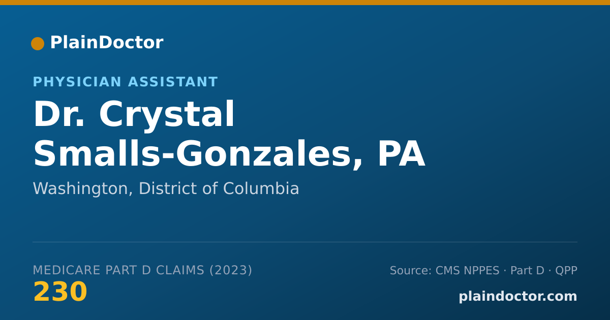 Shareable card for Crystal Smalls-Gonzales, PA - Physician Assistant, Washington, DC