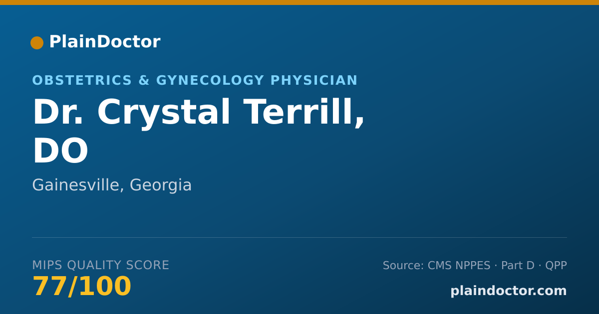 Shareable card for Crystal Terrill, DO - Obstetrics & Gynecology Physician, Gainesville, GA