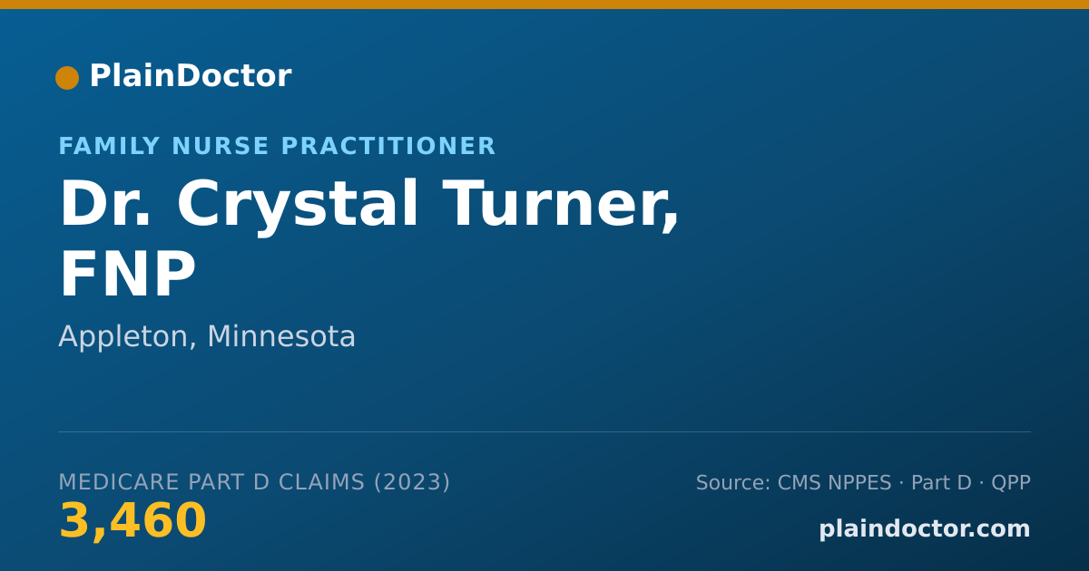 Shareable card for Crystal Turner, FNP - Family Nurse Practitioner, Appleton, MN