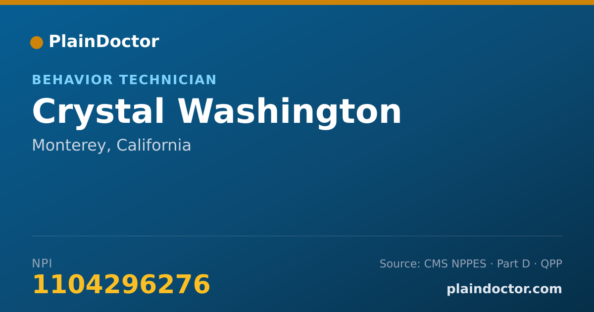 Shareable card for Crystal Washington - Behavior Technician, Monterey, CA