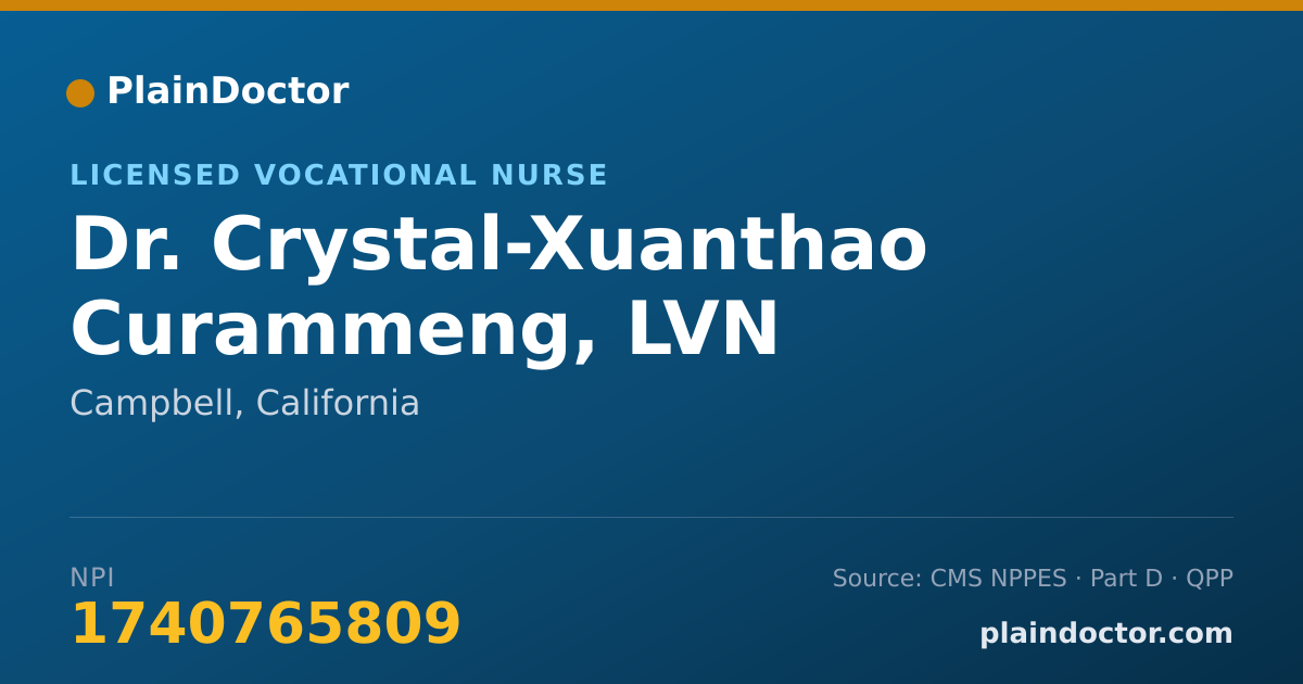 Shareable card for Crystal-Xuanthao Curammeng, LVN - Licensed Vocational Nurse, Campbell, CA