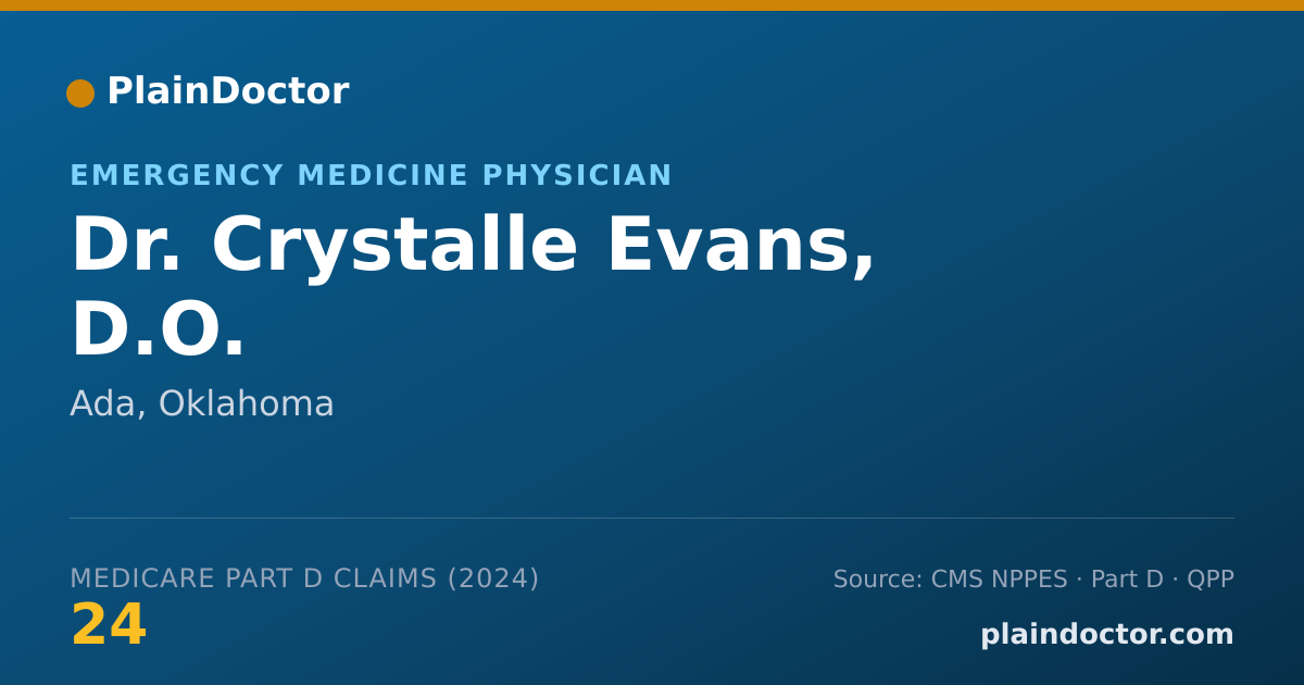 Shareable card for Crystalle Evans, D.O. - Emergency Medicine Physician, Ada, OK