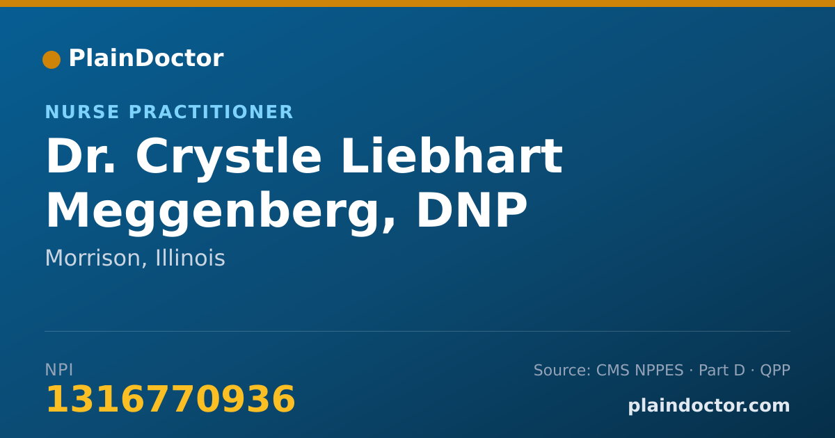 Shareable card for Crystle Liebhart Meggenberg, DNP - Nurse Practitioner, Morrison, IL