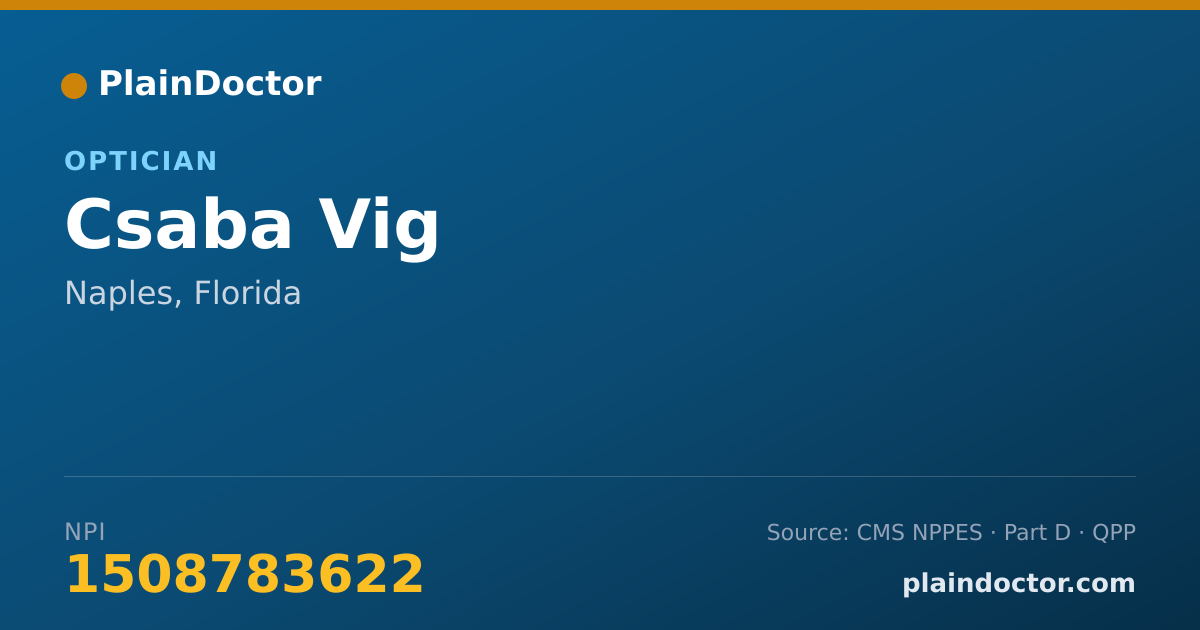 Shareable card for Csaba Vig - Optician, Naples, FL