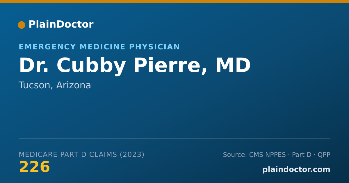 Shareable card for Cubby Pierre, MD - Emergency Medicine Physician, Tucson, AZ
