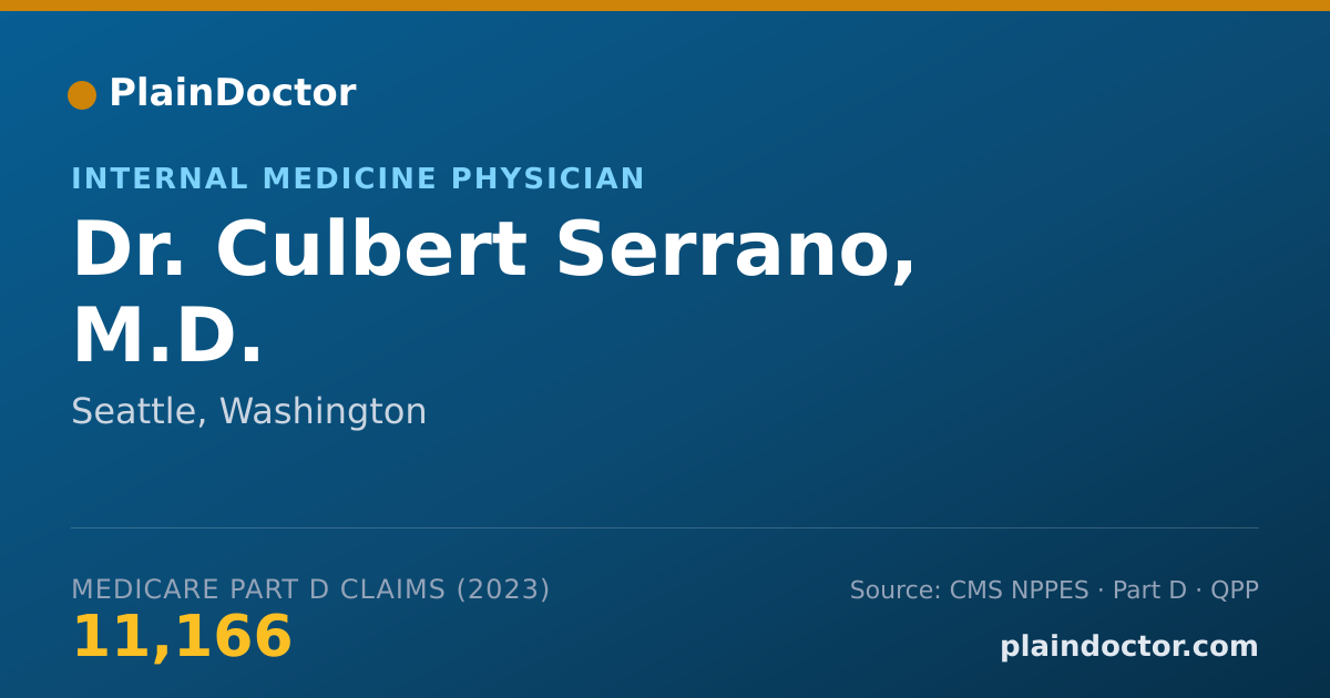 Shareable card for Culbert Serrano, M.D. - Internal Medicine Physician, Seattle, WA