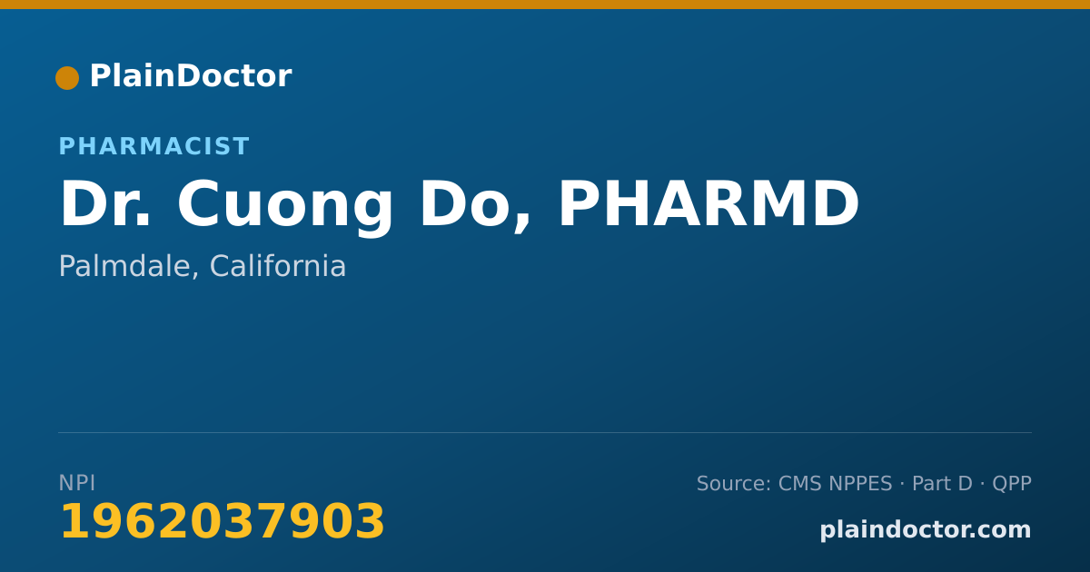 Shareable card for Cuong Do, PHARMD - Pharmacist, Palmdale, CA