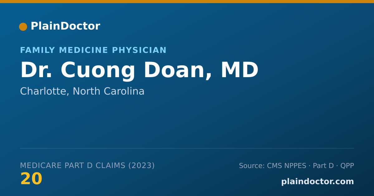 Shareable card for Cuong Doan, MD - Family Medicine Physician, Charlotte, NC