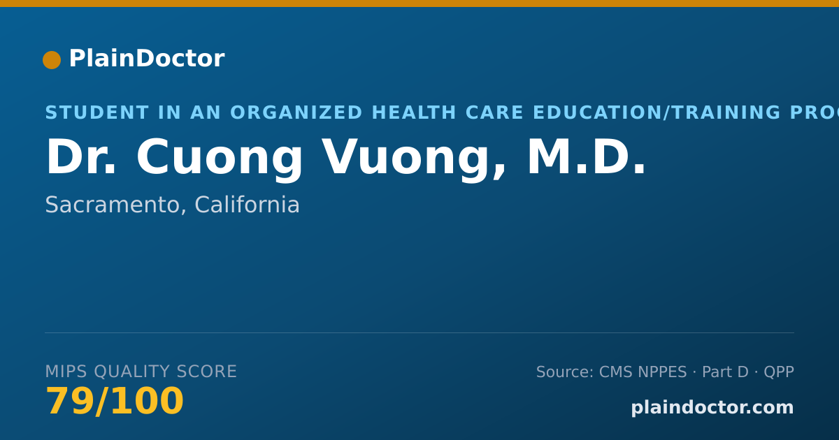 Shareable card for Cuong Vuong, M.D. - Student in an Organized Health Care Education/Training Program, Sacramento, CA