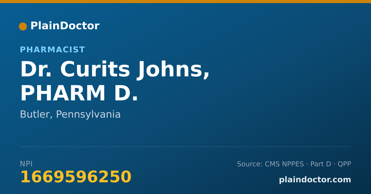 Shareable card for Curits Johns, PHARM D. - Pharmacist, Butler, PA