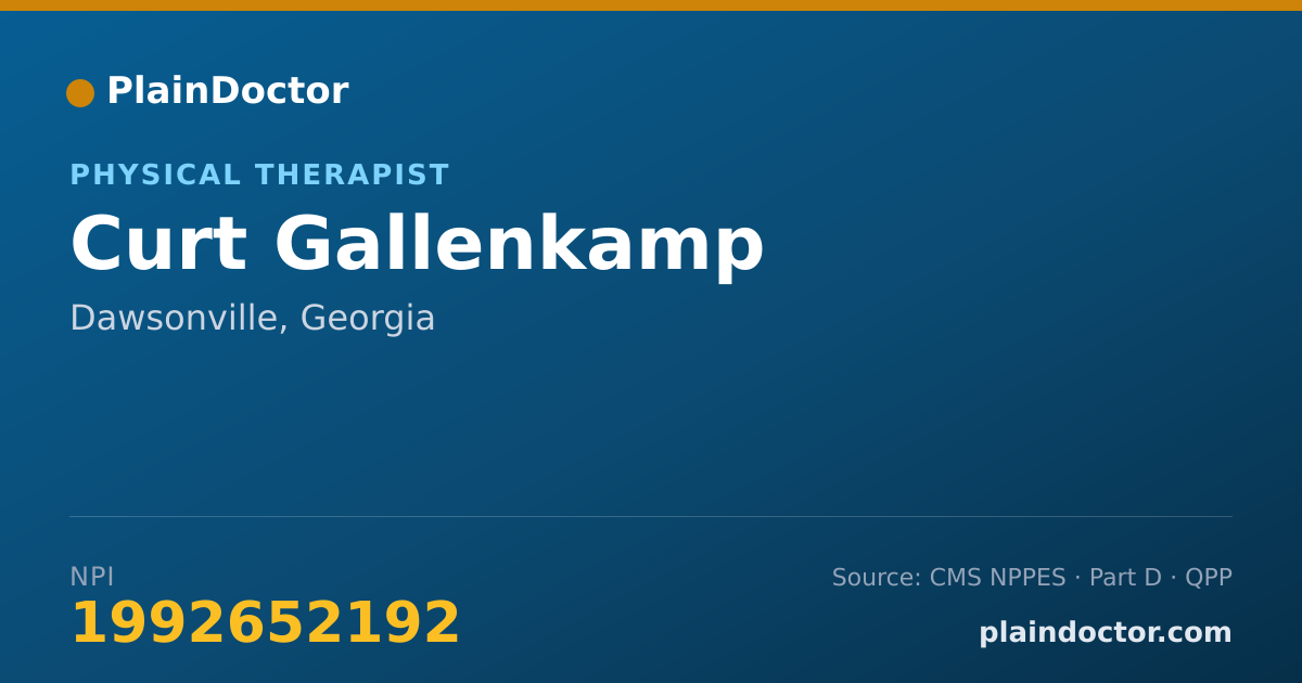Shareable card for Curt Gallenkamp - Physical Therapist, Dawsonville, GA