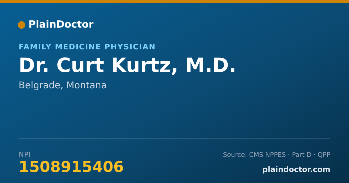 Shareable card for Curt Kurtz, M.D. - Family Medicine Physician, Belgrade, MT