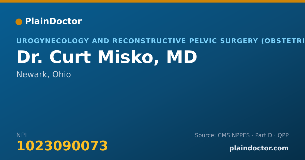 Shareable card for Curt Misko, MD - Urogynecology and Reconstructive Pelvic Surgery (Obstetrics & Gynecology) Physician, Newark, OH