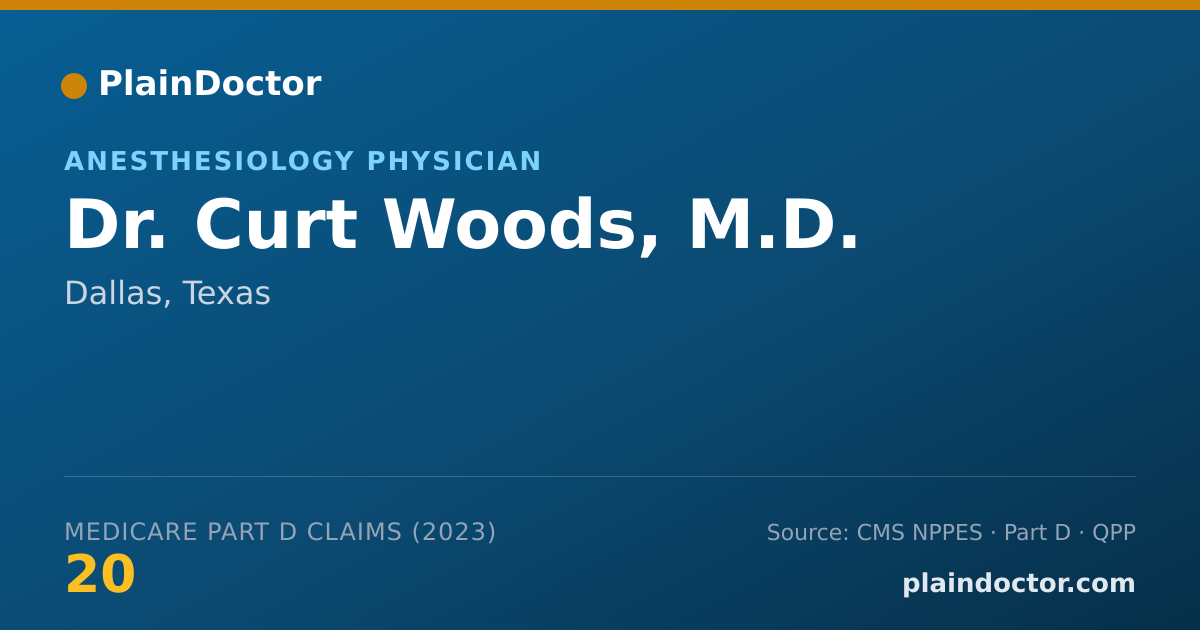 Shareable card for Curt Woods, M.D. - Anesthesiology Physician, Dallas, TX