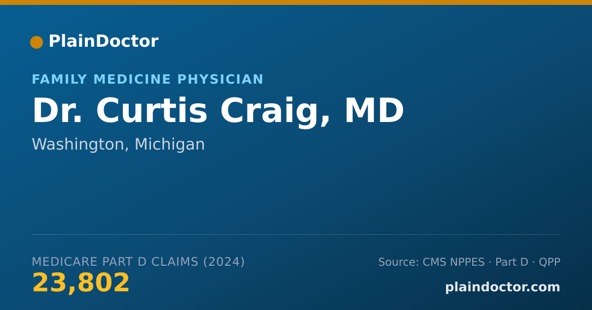 Shareable card for Curtis Craig, MD - Family Medicine Physician, Washington, MI