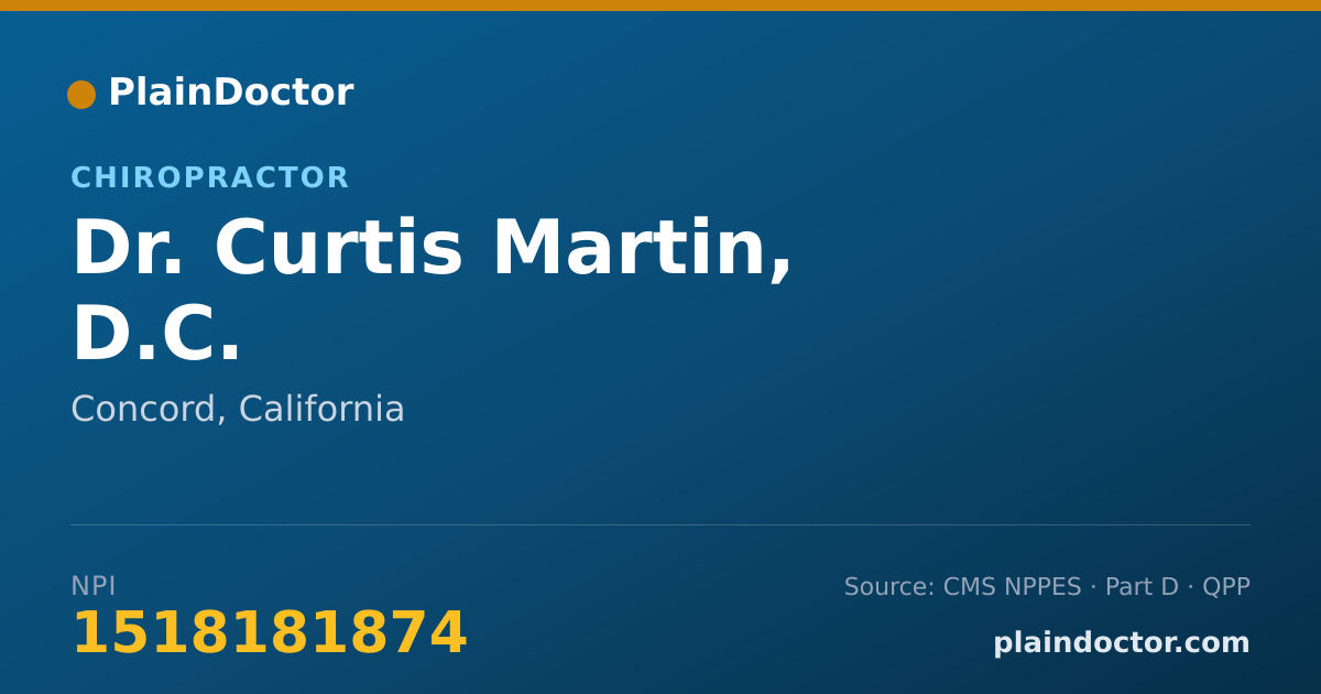 Shareable card for Curtis Martin, D.C. - Chiropractor, Concord, CA